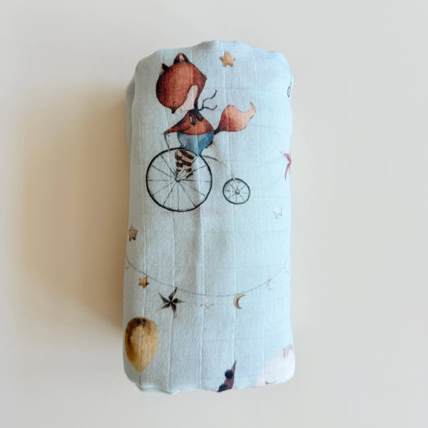 Bamboo Muslin Swaddle Blanket (Circus)