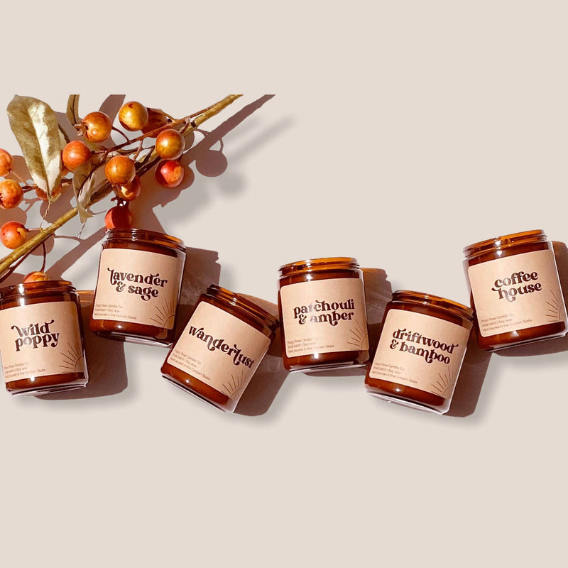 *MESSAGE BEFORE ORDERING* Custom candles. 8 oz amber jar