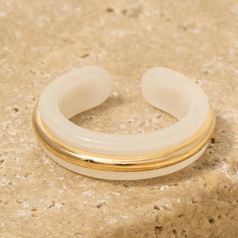 Resin With Gold Center Fashion // Ring