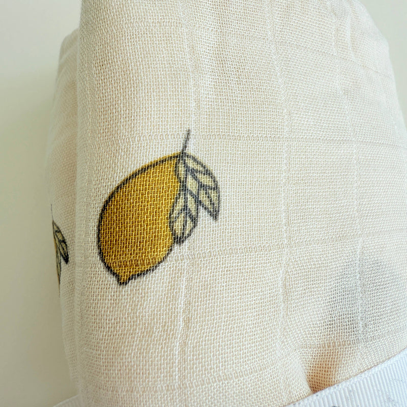 Bamboo Muslin Swaddle Baby Blanket (Lemons)