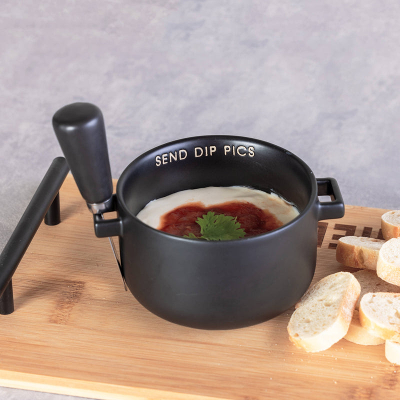 Send Dip Pics Cer // Bowl w/ Spreader