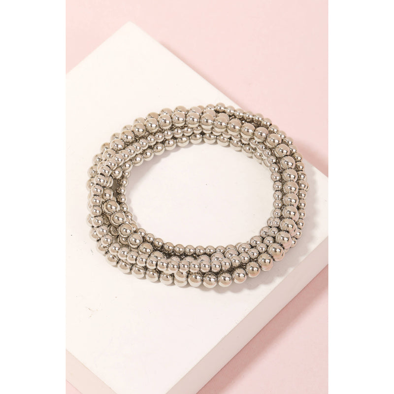 Gold Dipped Ball Bead Bracelet Set