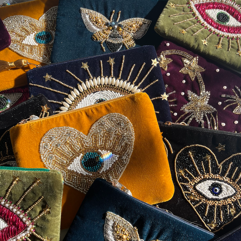 Dear heart // velvet pouch