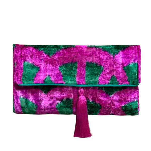 Silk Velvet Ikat // Clutch