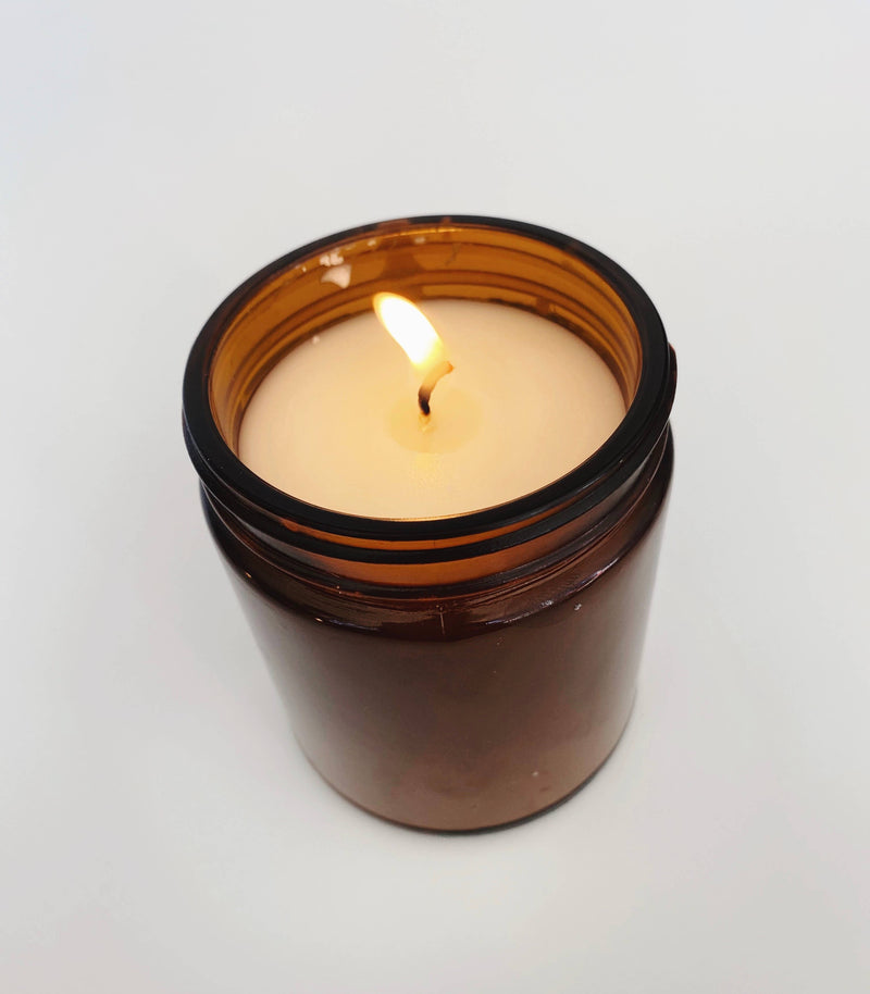 *MESSAGE BEFORE ORDERING* Custom candles. 8 oz amber jar