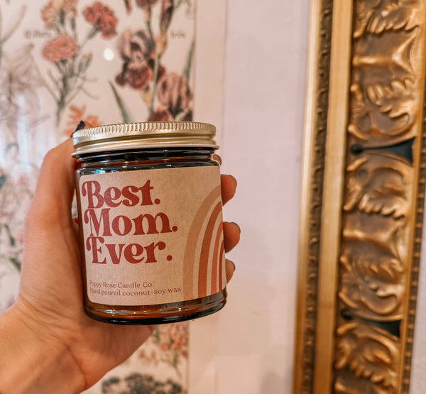 Best Mom Ever Mother’s Day candle // amber jar coconut wax
