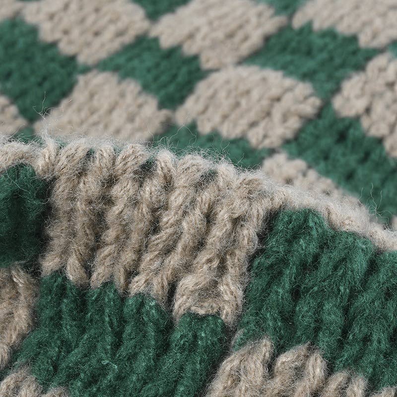 Ladies Color Block Square // Fold Hem Sweater Hat