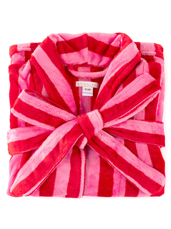 FELICITY STRIPE ROBE, RED