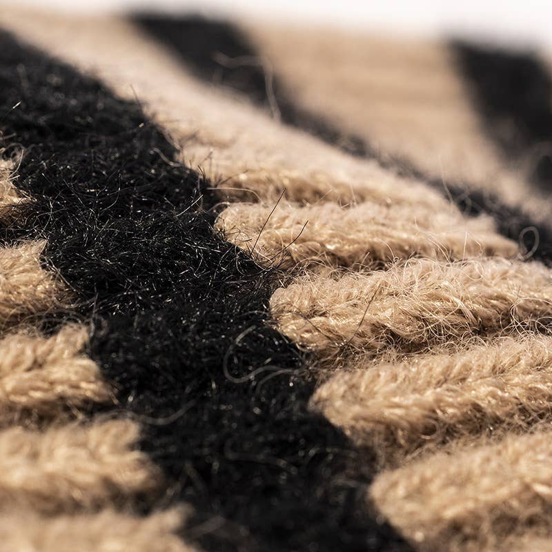 Ladies Color Block Stripe Folder // Knit Beanie