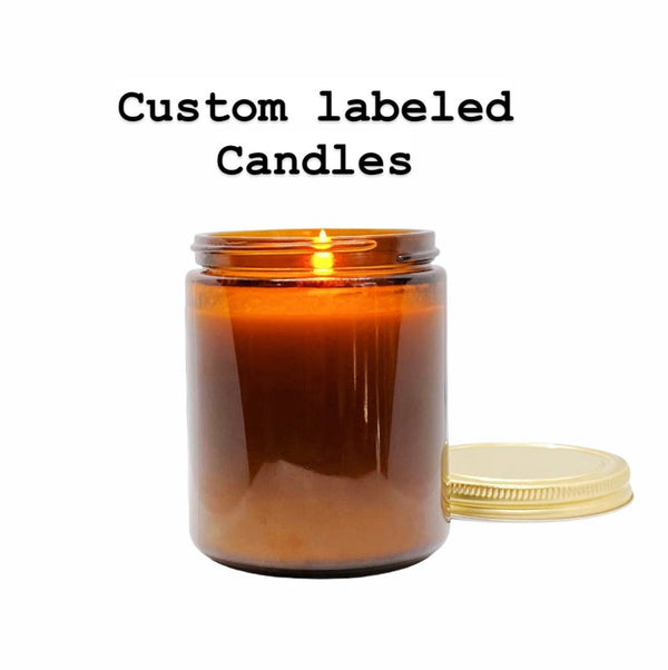 *MESSAGE BEFORE ORDERING* Custom candles. 8 oz amber jar