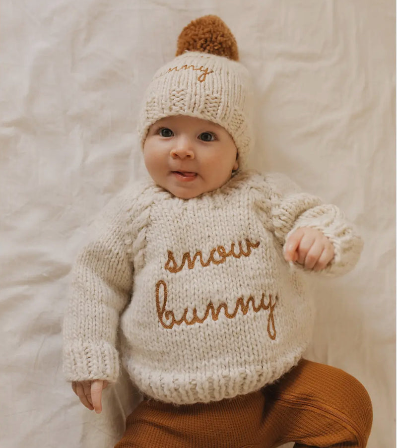 Snow Bunny Pecan Crew Neck // baby + toddler sweater