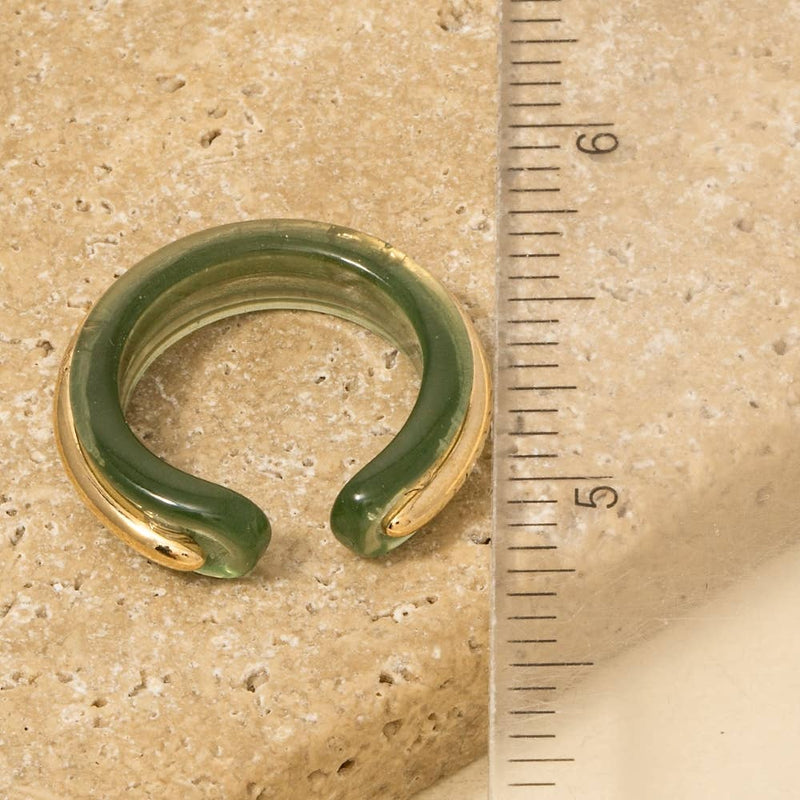 Resin With Gold Center Fashion // Ring