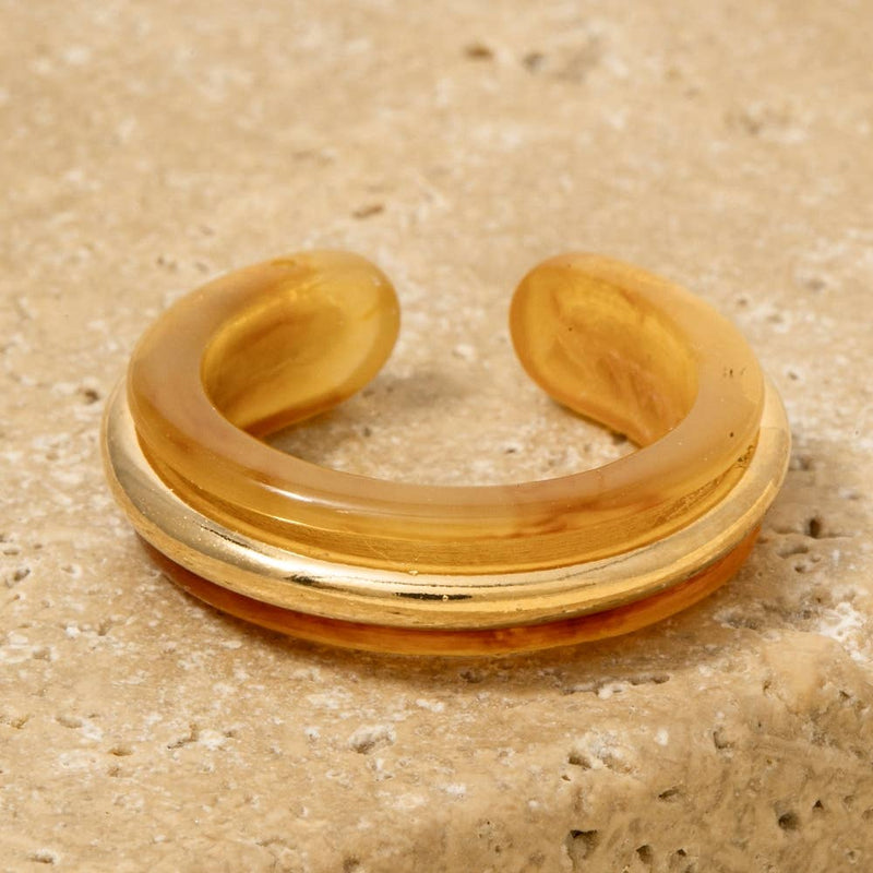 Resin With Gold Center Fashion // Ring