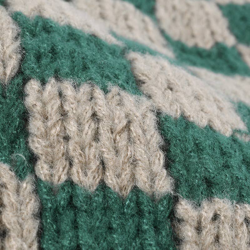 Ladies Color Block Square // Fold Hem Sweater Hat