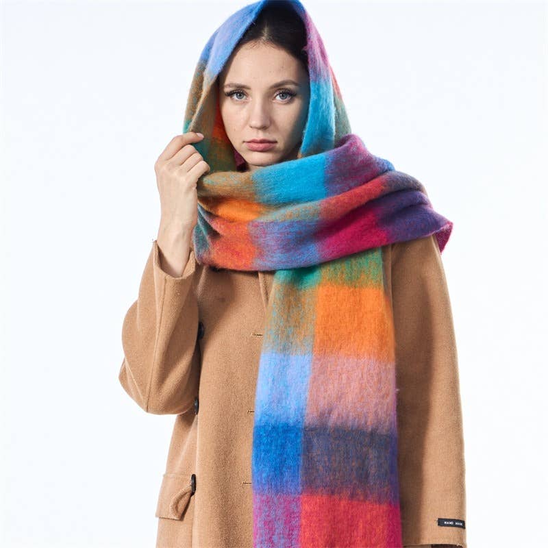 Ladies Color Block AC Plaid // Daily Scarf