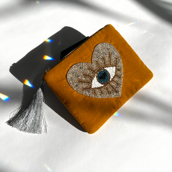 Dear heart // velvet pouch