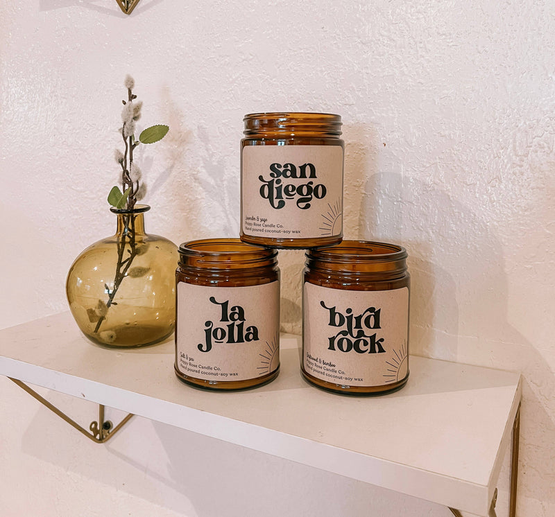 *MESSAGE BEFORE ORDERING* Custom candles. 8 oz amber jar