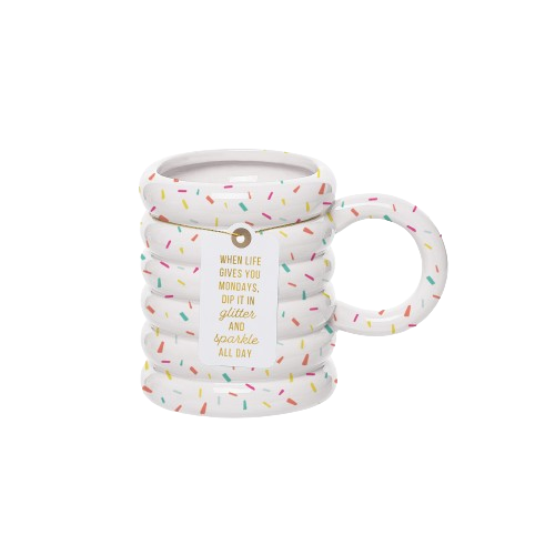 Dip It In Glitter Confetti Ribbed // Mug