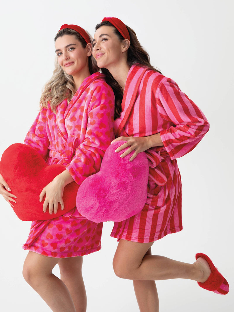 FELICITY STRIPE ROBE, RED