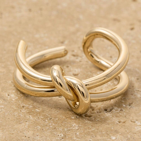 Layered Knotted Open Band // Ring