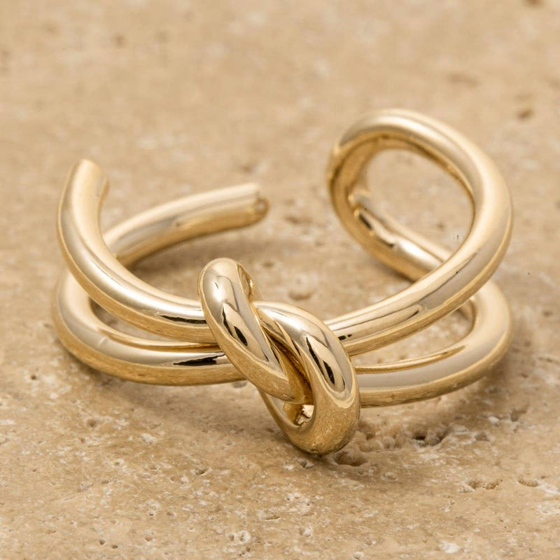 Layered Knotted Open Band // Ring