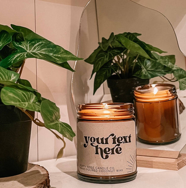 *MESSAGE BEFORE ORDERING* Custom candles. 8 oz amber jar