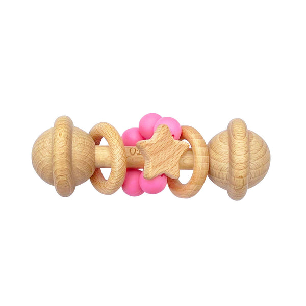 Hot Pink // Wooden Rattle Toy