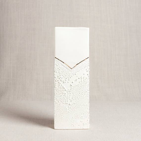 Rectangle  with Textured Glaze // Vase