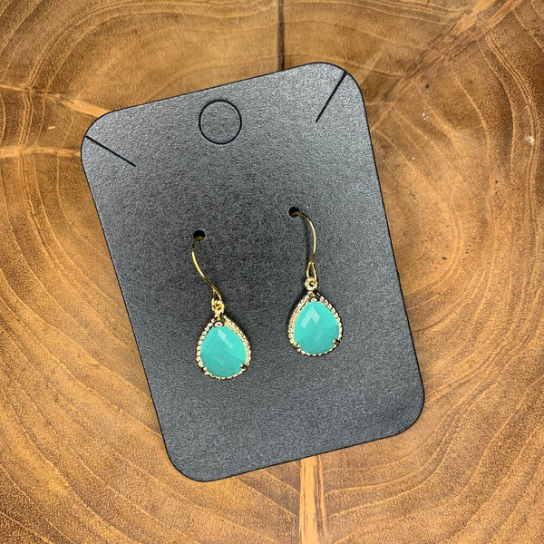 Pacific Aqua Mint Earrings Gold