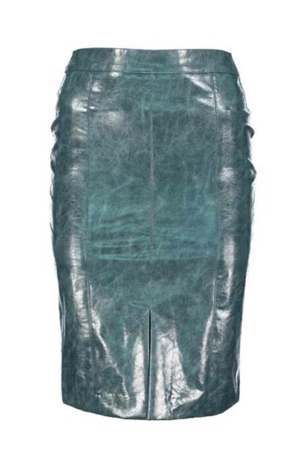 Deep Ocean Vegan Leather // Pencil Skirt