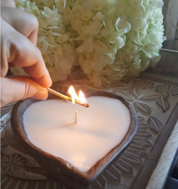 Candle // Heart Shaped Dough Bowl