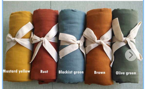 Organic Cotton Muslin Swaddle Blanket // Handmade