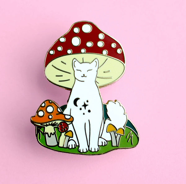 Mushroom Cat // Enamel Pin