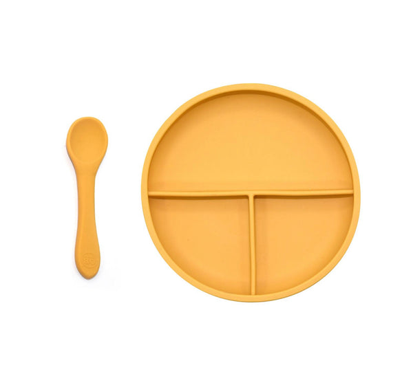 Suction Divider // Plate & Spoon Set - Ocean