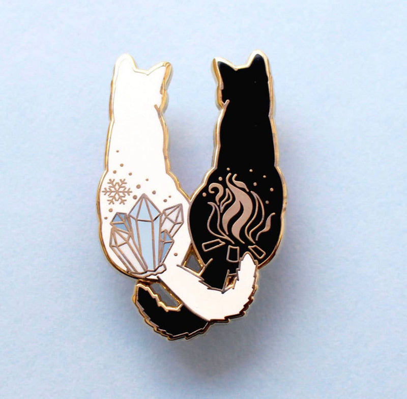 Fire and Ice Cats // Enamel Pin