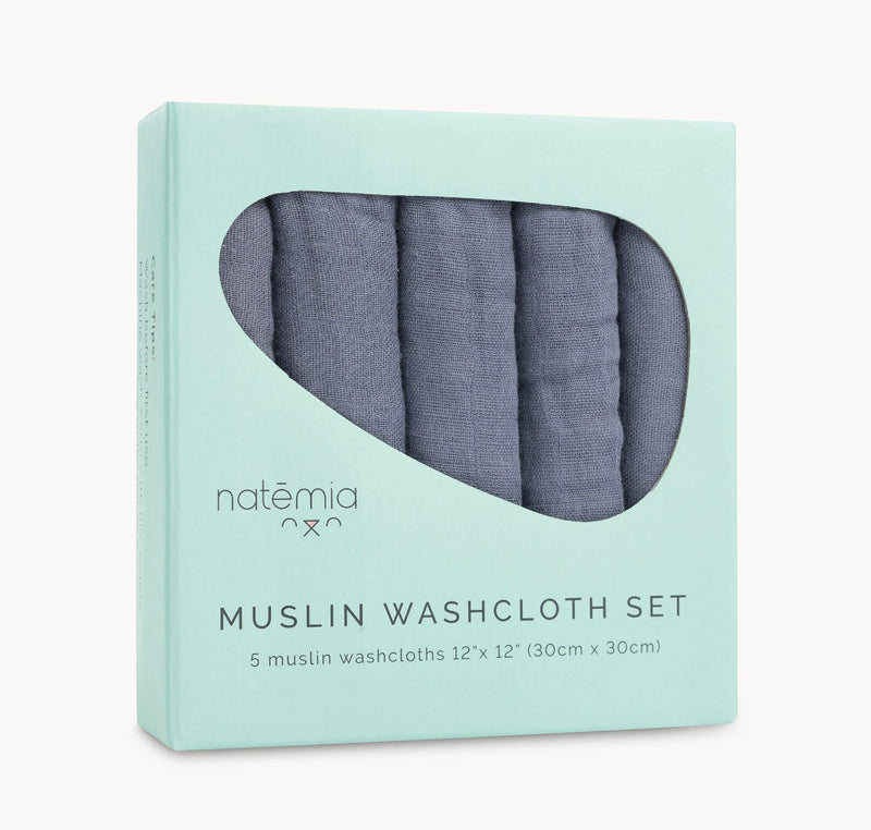 Ultra Soft Muslin Bamboo Washcloths- 5 Pack